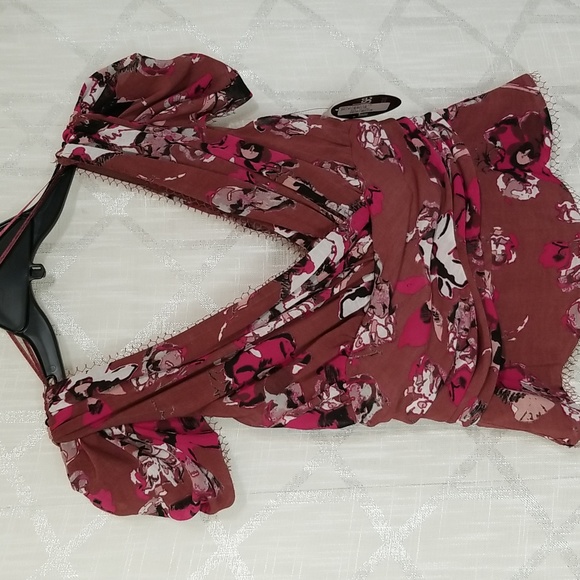 Karl Lagerfeld Womens Floral Blouse Top Size 4 New - Picture 7 of 11